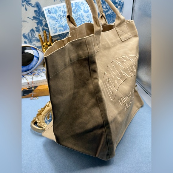 🆕 GANNI 🧿 NWOT Oversized XXL Canvas Tote Bag - Picture 5 of 12